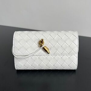 Bottega Veneta Andiamo White Clutch